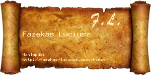 Fazekas Luciusz névjegykártya